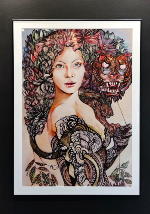 Każdy ma swojego tygrysa, plakat 70x100 cm, białe pass-partout i czarna alu rama 80x110 cm połysk, black wall.jpg