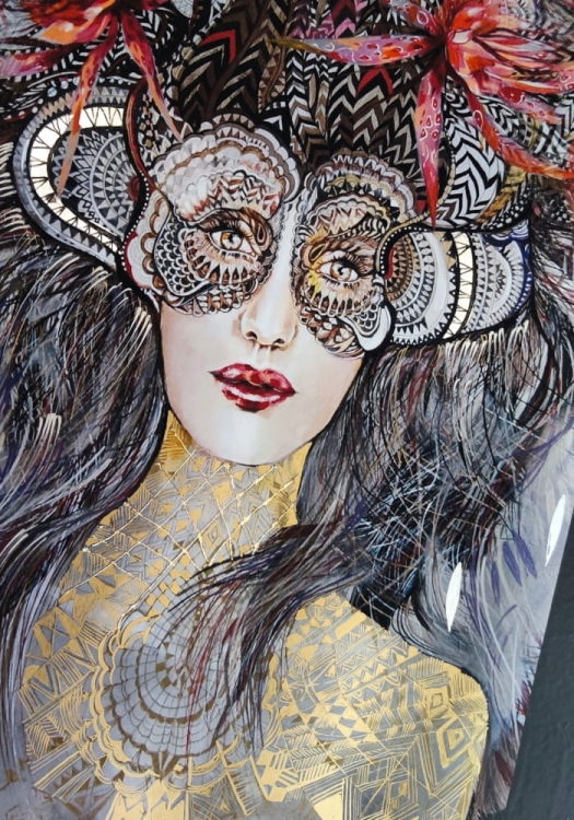 Lady Edith, plakat zdobiony 40x50 cm gold, perspektywa 2.jpg