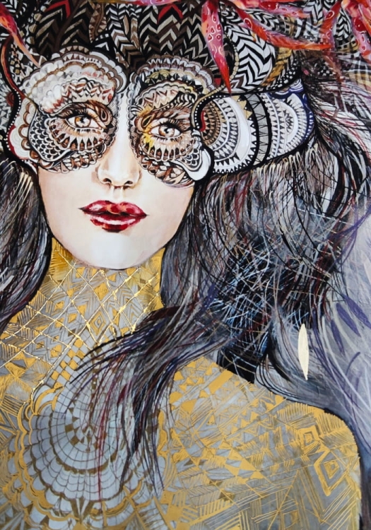 Lady Edith, plakat zdobiony 40x50 cm gold, perspektywa 1.jpg