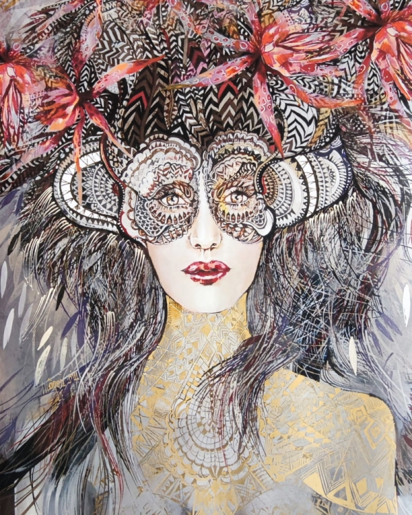 Lady Edith, plakat zdobiony 40x50 cm gold.jpg