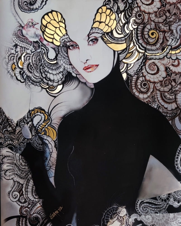 Lady Black, plakat zdobiony 40x50 cm gold.jpg