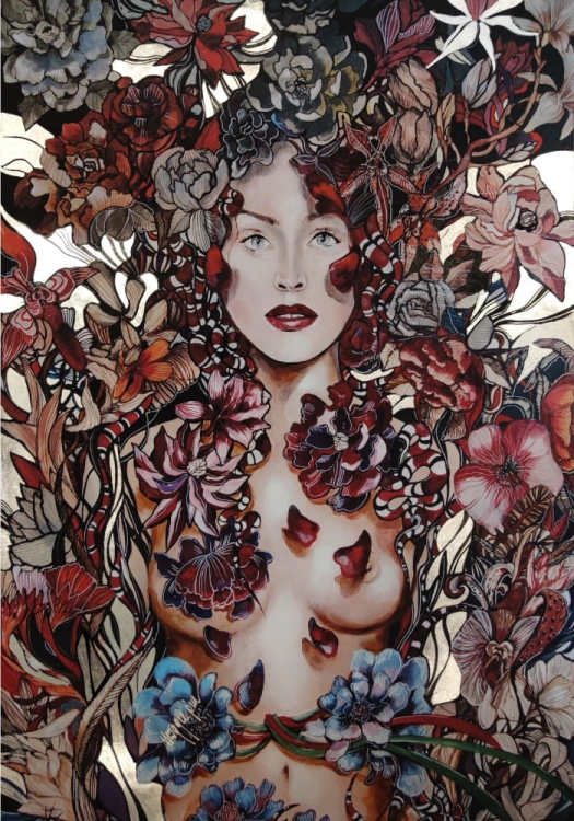 Snejki Gucia Silver, plakat zdobiony, 70x100 cm, Maggie Piu, v3.jpg