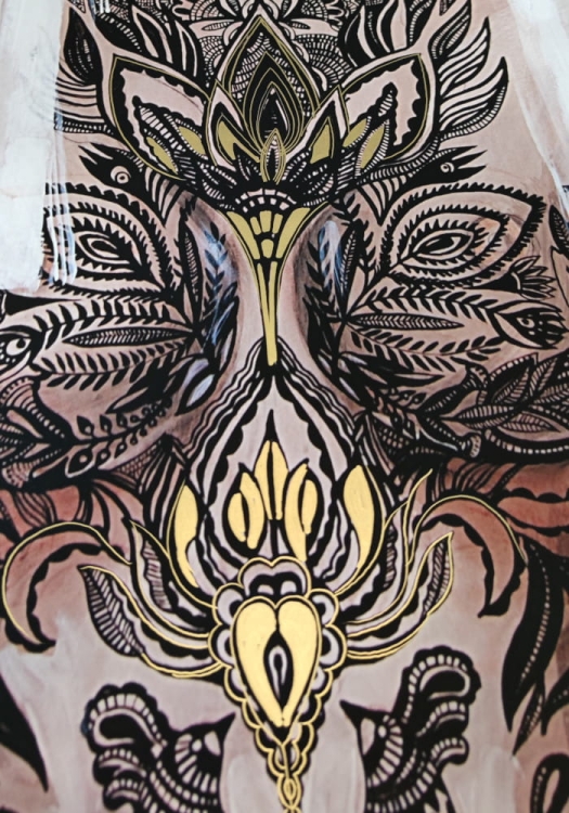 Lady Setsujo, pkakat zdobiony 70x100 cm gold, detal 1.jpg