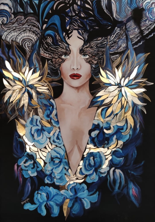 Goldiva Szafiro, plakat zdobiony 70x100 cm.jpg