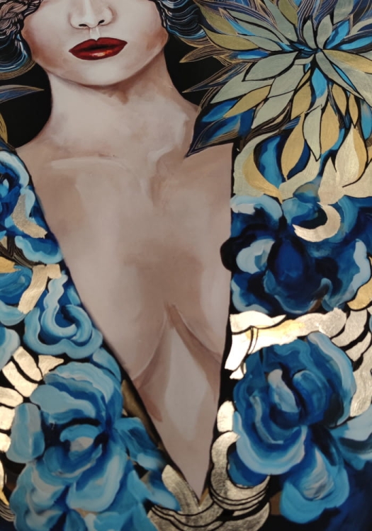 Goldiva Szafiro, plakat zdobiony 70x100 cm, detal 3.jpg