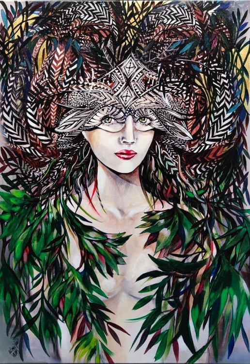Viridis, 70x100 cm, technika mieszana, Maggie Piu.jpg