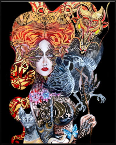 plakat Maggie Piu, Geisha Karasu, 40x50 cm, rama alu czarna 41x51 cm.jpg