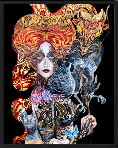 plakat Maggie Piu, Geisha Karasu, 40x50 cm, rama basic czarna 42x52 cm.jpg