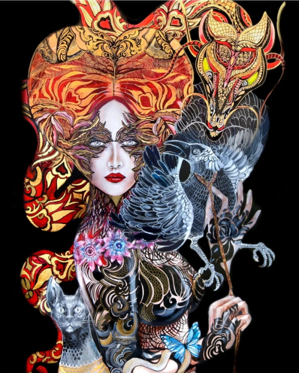 plakat Maggie Piu, Geisha Karasu, 40x50 cm.jpg