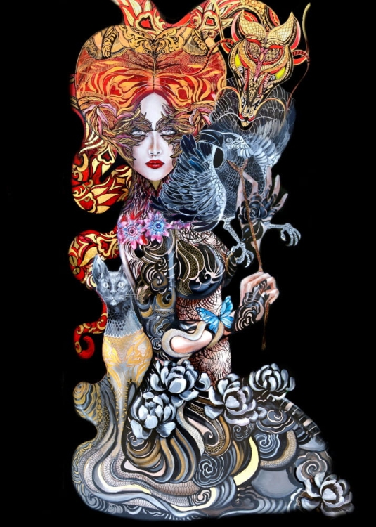 plakat Maggie Piu, Geisha Karasu I, 50x70 cm.jpg