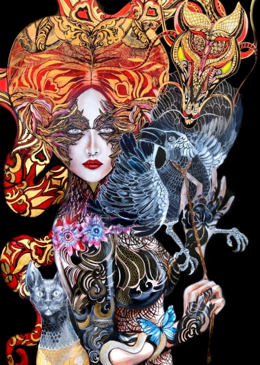 plakat Maggie Piu, Geisha Karasu II, 50x70 cm.jpg