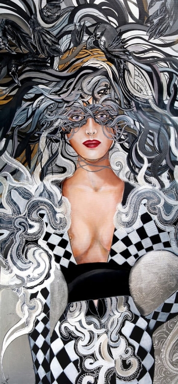 obraz Maggie Piu, Kruki Balmaina, 70x150 cm, oryginał.jpg