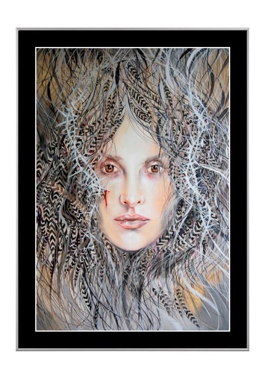 Medusa Rita ramka. srebrna, czarne-passe-partout