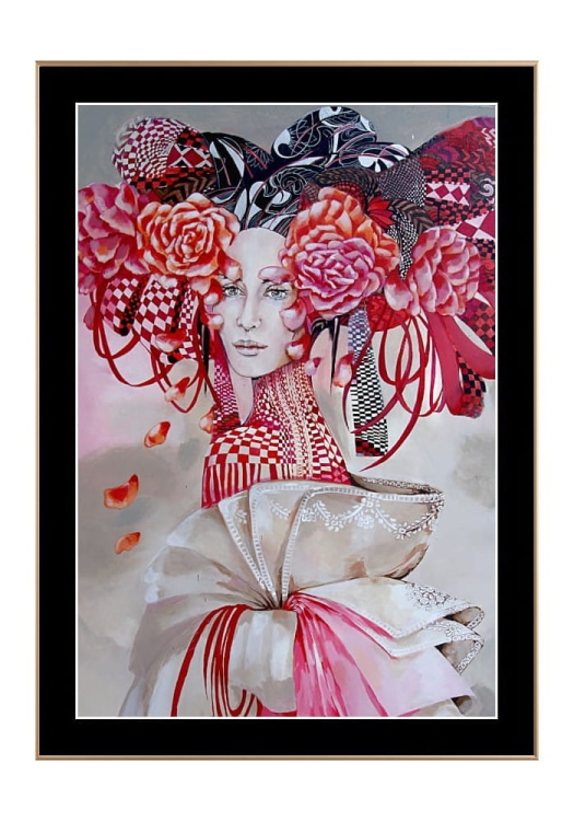 Madame-Butterfly-ramka-zlota, czarne-passe-partout