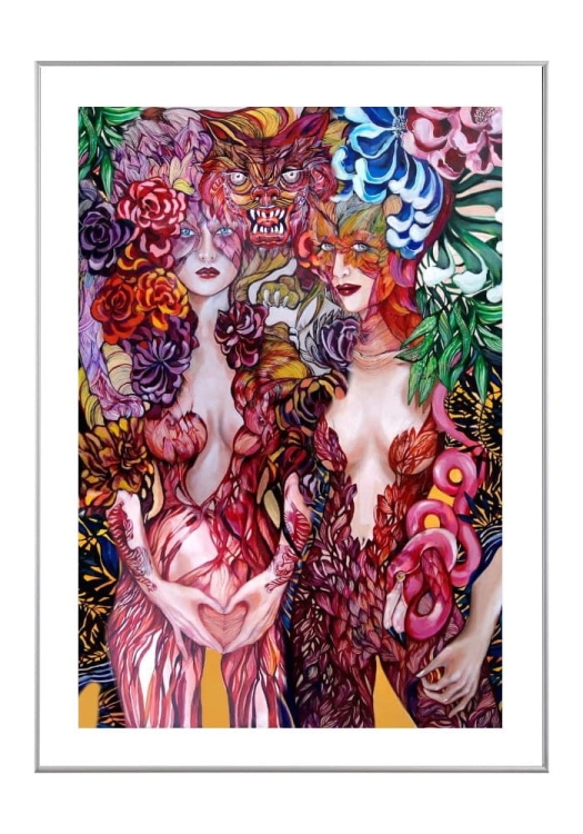 Tygrysica-i-Flamingo-białe p-p ramka. srebrna.jpg