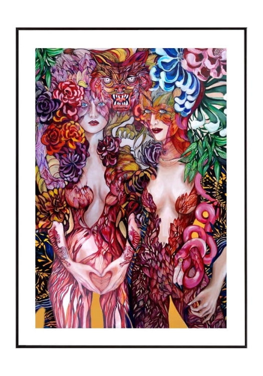 Tygrysica-i-Flamingo-białe p-p, ramka.. czarna.jpg