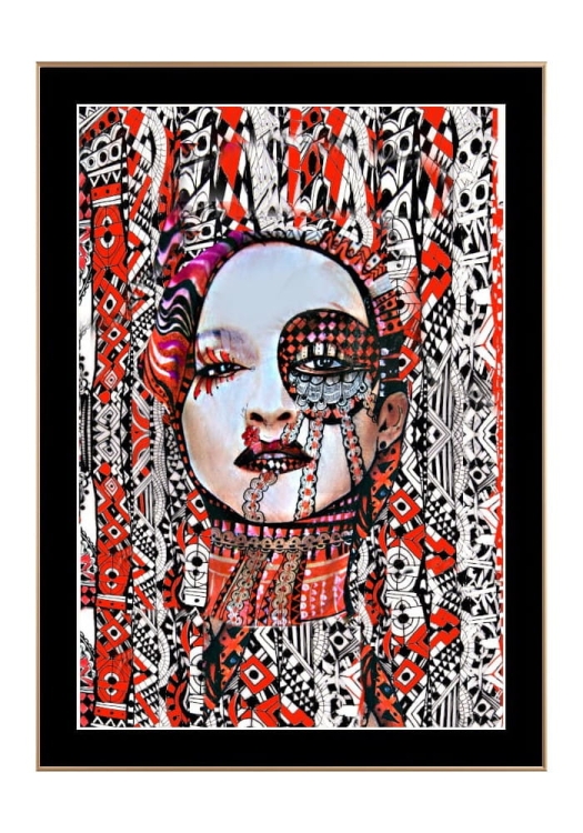 Madonna-Ramka-Zlota, czarne-passe-partout