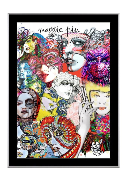Spiritus-Celebritus-Collage-Ramka-Srebrna, czarne-passe-partout