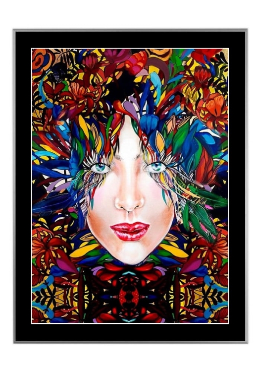 Medusa Gold 3, 50x70 cm, czarne passe-partout 5 cm, rama srebrna 60x80 cm.jpg