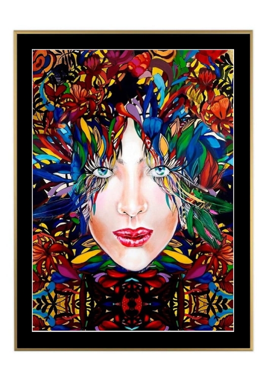 Medusa Gold 3, 50x70 cm, czarne passe-partout 5 cm, rama złota 60x80 cm.jpg
