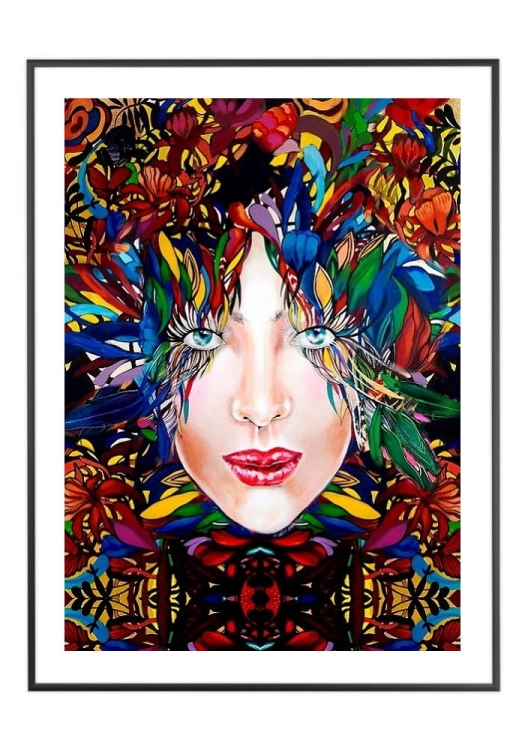 Medusa Gold-3 50x70 cm, białe passe-partout 5 cm, rama czarna 60x80 cm.jpg