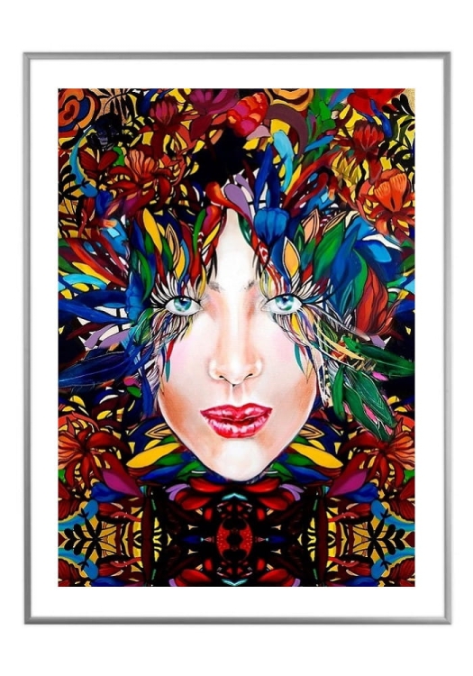 Medusa Gold-3 50x70 cm, białe passe-partout 5 cm, rama srebrna 60x80 cm.jpg