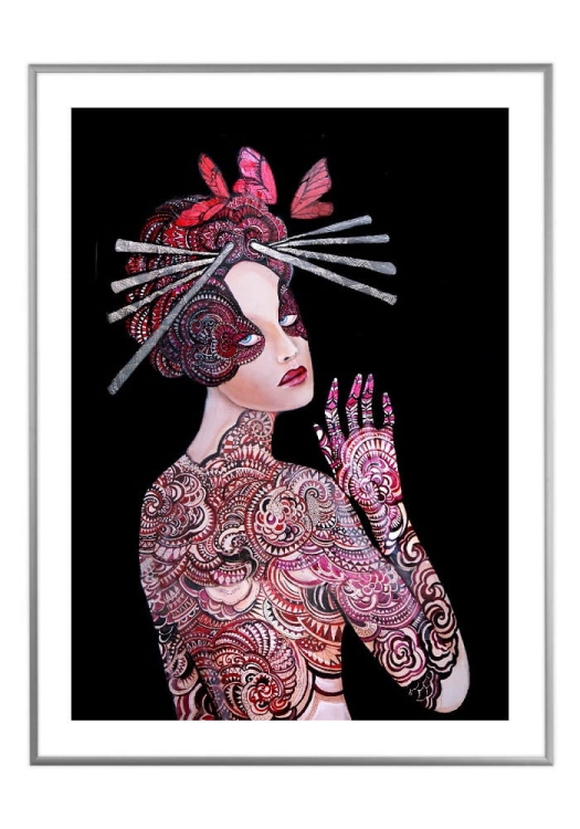Kashubska Geigi II 50x70 cm, białe passe-partout 5 cm, rama srebrna 60x80 cm.jpg