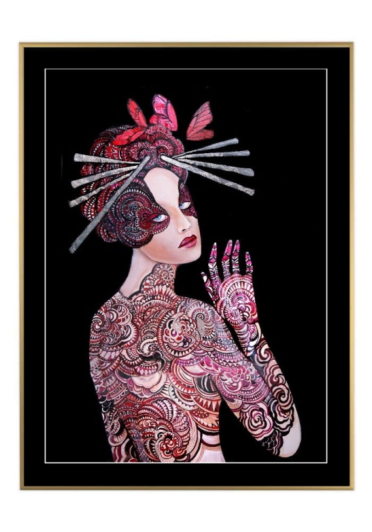Kashubska Geigi II 50x70 cm, passe-partout czarne 5 cm, rama złota 60x80 cm.jpg
