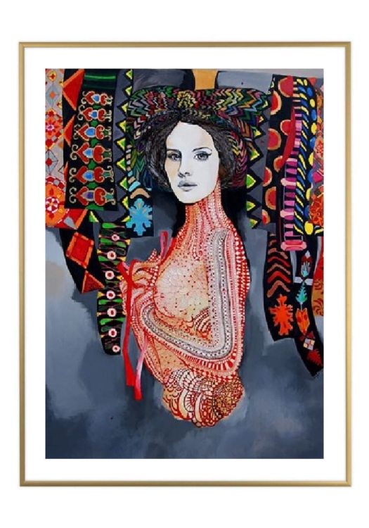 Turandot 50x70 cm, białe passe-partout 5 cm, rama złota 60x80 cm.jpg