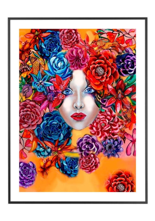 Orange Raj 50x70 cm, białe passe-partout 5 cm, rama czarna 60x80 cm.jpg