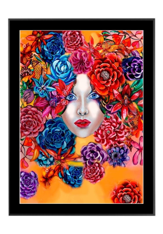 Orange Raj 50x70 cm, passe-partout czarne 5 cm, rama czarna 60x80 cm.jpg