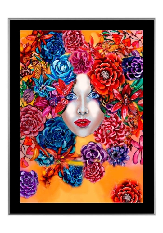 Orange Raj 50x70 cm, passe-partout czarne 5 cm, rama srebrna 60x80 cm.jpg