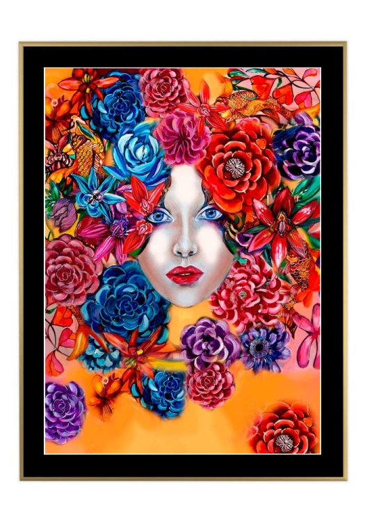 Orange Raj 50x70 cm, passe-partout czarne 5 cm, rama złota 60x80 cm.jpg