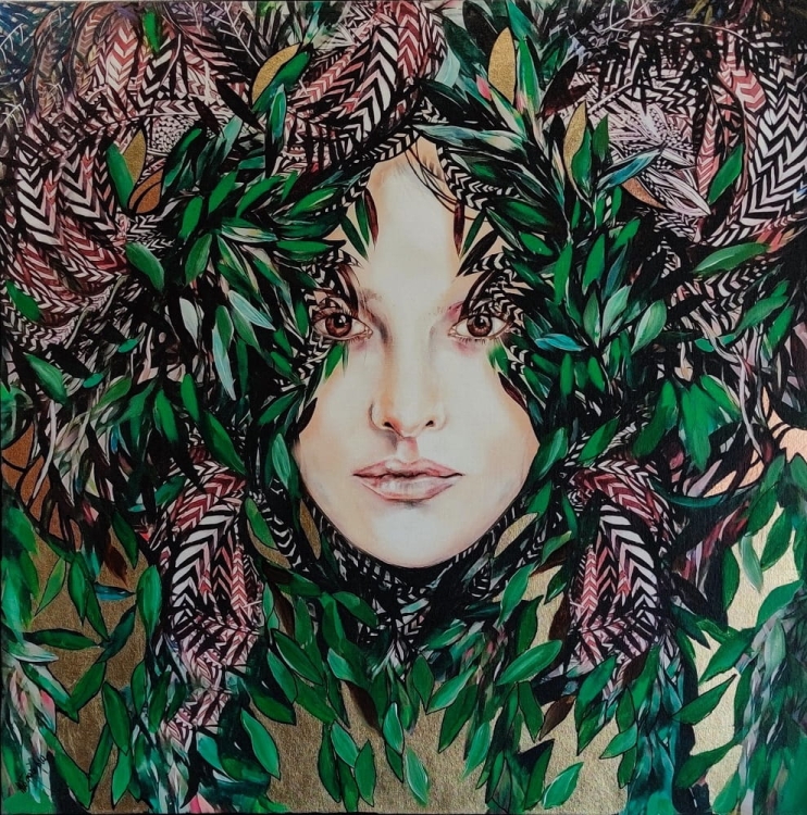 Ririva Gold, 80x80 cm, technika mieszana, Maggie Piu.jpg