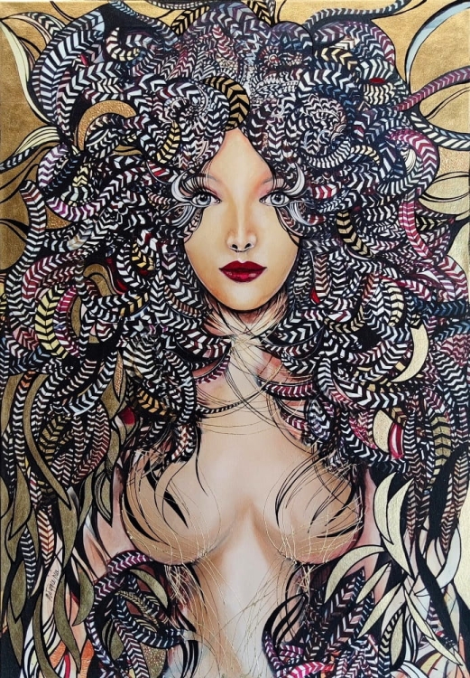 Lady Mida, 70x100 cm, technika mieszana, Maggie Piu.jpg