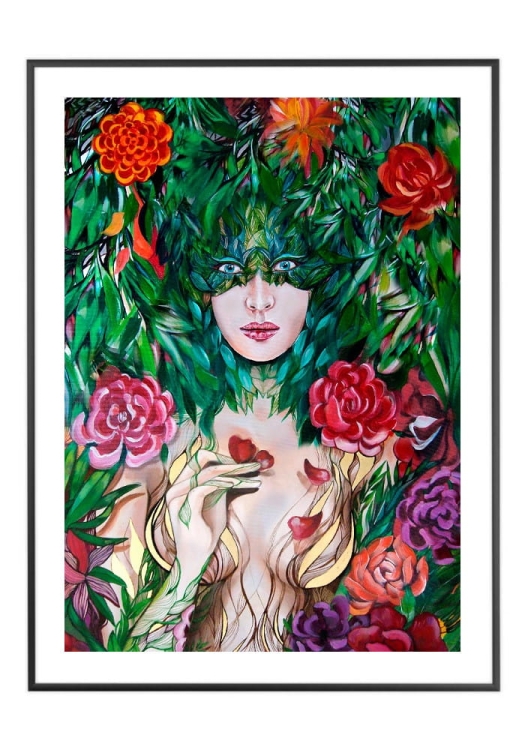 Chloris, 50x70 cm, białe passe-partout 5 cm, rama czarna 60x80 cm.jpg