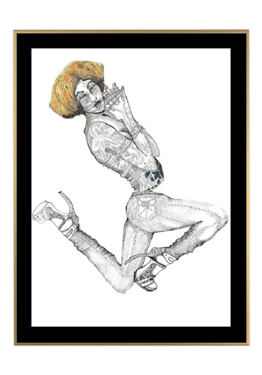 Fashion Games I, 50x70 cm, czarne passe-partout 5 cm, rama złota 60x80 cm.jpg