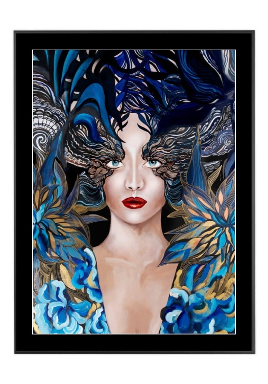 Goldiva Szafiro II, 50x70 cm, czarne passe-partout 5 cm, rama czarna 60x80 cm.jpg