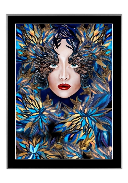 Goldiva Szafiro III, 50x70 cm, czarne passe-partout 5 cm, rama srebrna 60x80 cm.jpg