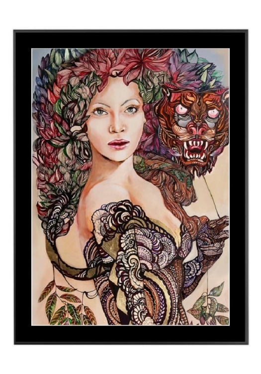 Każdy ma swojego ukrytego tygrysa, 50x70 cm, czarne passe-partout 5 cm, rama czarna 60x80 cm.jpg