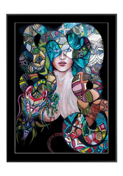 Kiedy Twój smok kocha Cię za bardzo, 50x70 cm, czarne passe-partout 5 cm, rama czarna 60x80 cm.jpg