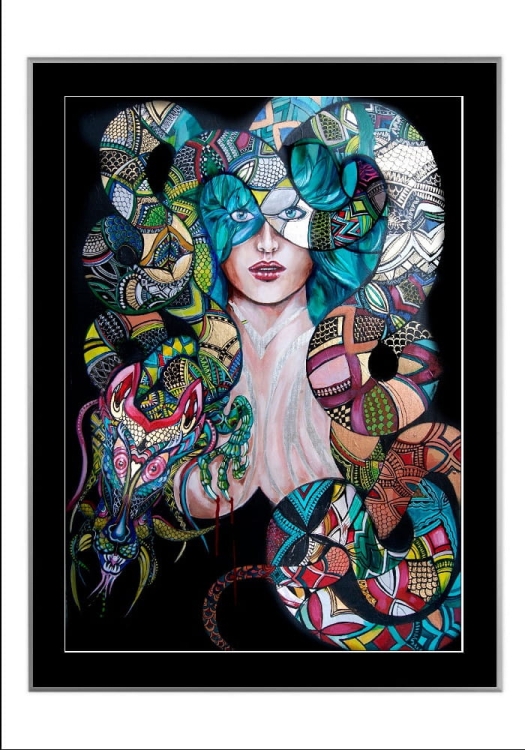 Kiedy Twój smok kocha Cię za bardzo, 50x70 cm, czarne passe-partout 5 cm, rama srebrna 60x80 cm.jpg