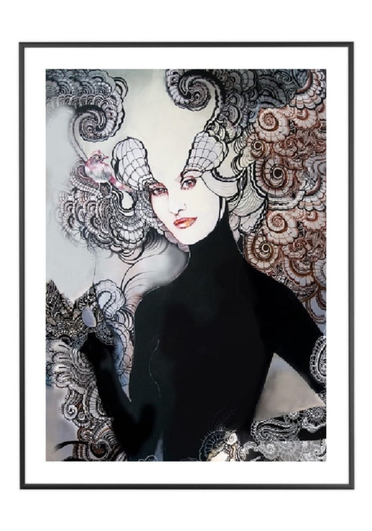 Lady Black, 50x70 cm, białe passe-partout 5 cm, rama czarna 60x80 cm.jpg