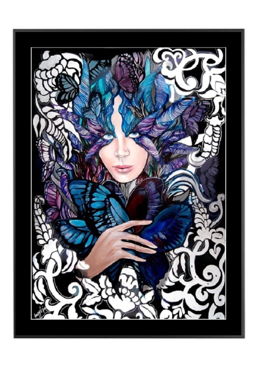 Lady Cho, 50x70 cm, czarne passe-partout 5 cm, rama czarna 60x80 cm.jpg