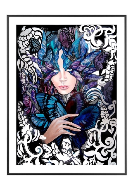 Lady Cho, 50x70 cm, białe passe-partout 5 cm, rama czarna 60x80 cm.jpg