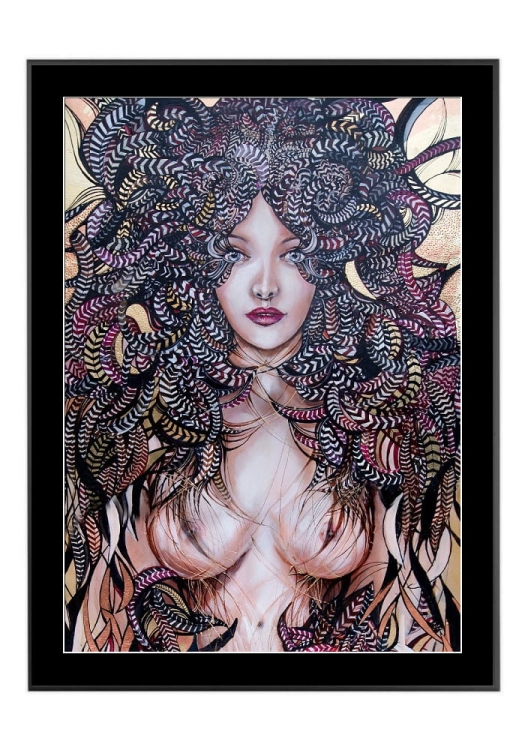 Lady Mida II, 50x70 cm, czarne passe-partout 5 cm, rama czarna 60x80 cm.jpg