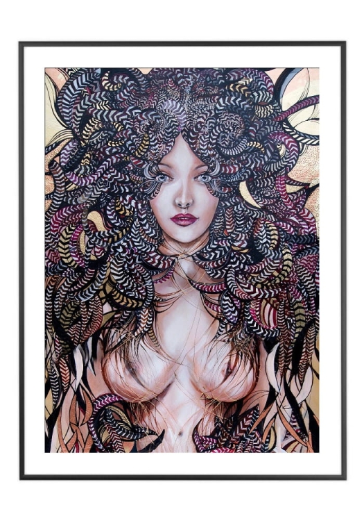 Lady Mida II, 50x70 cm, białe passe-partout 5 cm, rama czarna 60x80 cm.jpg
