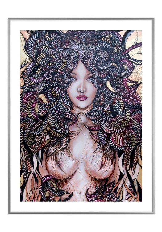 Lady Mida II, 50x70 cm, białe passe-partout 5 cm, rama srebrna 60x80 cm.jpg