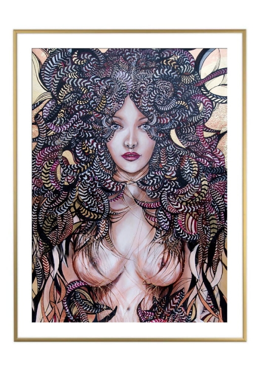 Lady Mida II, 50x70 cm, białe passe-partout 5 cm, rama złota 60x80 cm.jpg