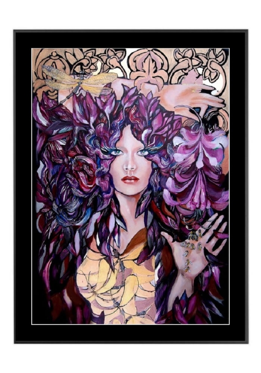 Lady Tonbo, 50x70 cm, czarne passe-partout 5 cm, rama czarna 60x80 cm.jpg